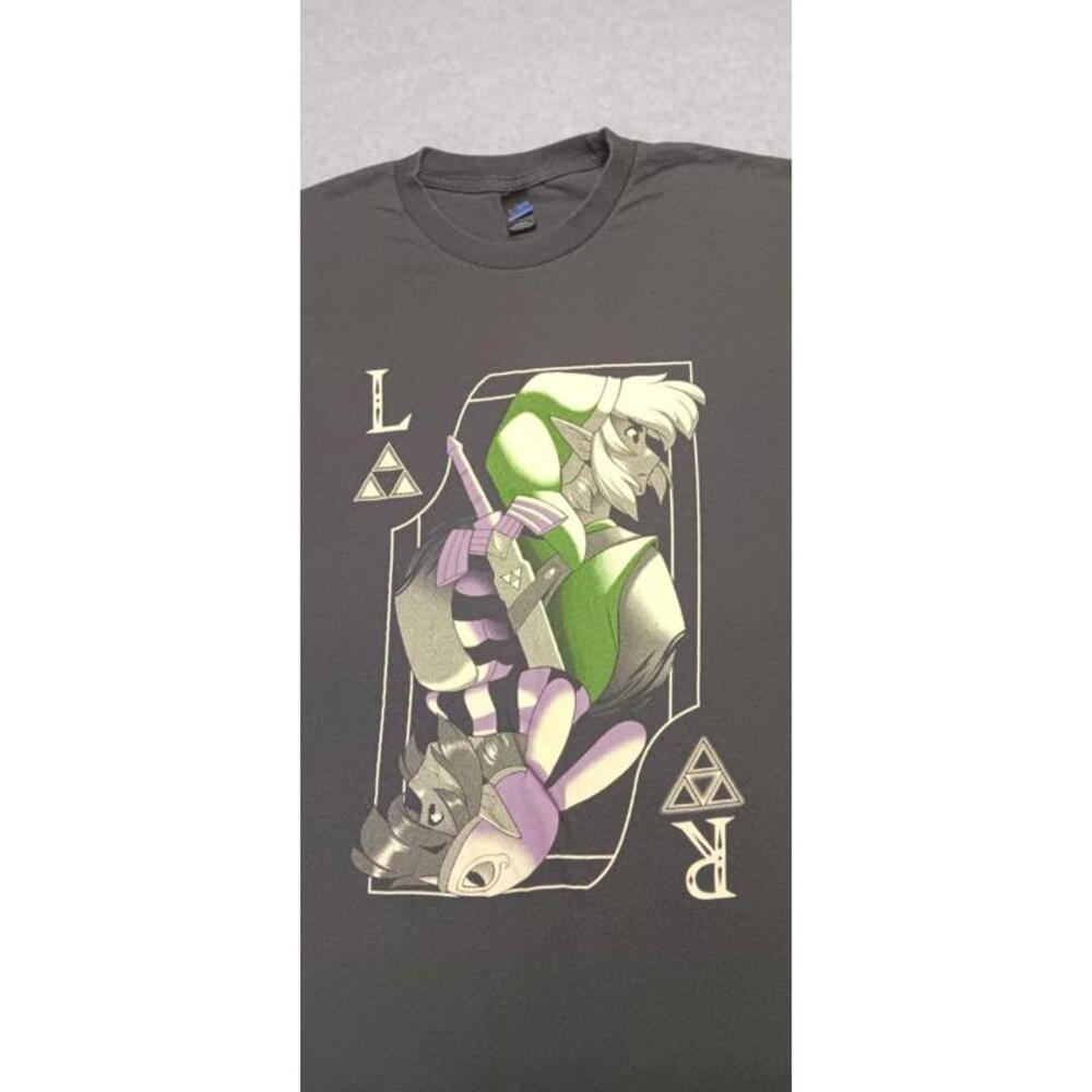 Tultex Legends Of Zelda Graphic Tee Shirt Mens Size Large Black Card Link - Picture 3 of 8